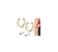 AccGin Titanium Huggie Hoop Earrings 8-12mm Hypoallergenic, 18G（1.0mm）-10mm, Titanium, No Gemstone