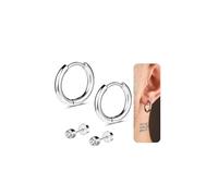 AccGin Titanium Huggie Hoop Earrings 8-12mm Hypoallergenic, 18G（1.0mm）-10mm, Titanium, No Gemstone