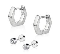 AccGin Titanium Huggie Hoop Earrings 8-12mm Hypoallergenic, 18G（1.0mm）-8mm
