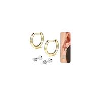 AccGin Titanium Huggie Hoop Earrings 8-12mm Hypoallergenic, 18G（1.0mm）-8mm, Titanium, No Gemstone