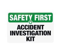 Accident investigation kit warning sign, slogan security metal signs for home business outdoor indoor road yard garage street wall safety caution custom decor 8×12 INCH