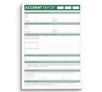 Accident Report Desk Pad A5 - GDPR Compliant Workplace Accident Book with Tear-Out Pages | 50 Page Accident Records | Health & Safety Incident Reporting Pad