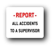Accident reporting Sign - 11.0x9.5cm Brushed Aluminium