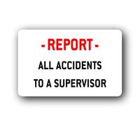 Accident reporting Sign - 14.0x9.0cm Brushed Aluminium