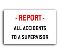Accident reporting Sign - 29.0x19.0cm Brushed Aluminium