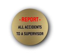 Accident reporting Sign - 9.5x9.5cm Brushed Aluminium