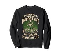 Accidentally Important At Work Burnout Office Humor Sweatshirt
