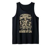 Accidentally Important At Work Burnout Office Humor Tank Top