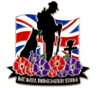 Accjzzlyn Poppy Badge Pins Animals Remembrance, We Will Remember Them Poppy Pin Badge, Dog Soldier Union Jack Flag Remembrance Day Enamel Brooch