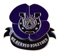 Accjzzlyn Purple Poppy Pin Badge Brooch, Horseshoes and Dog Paws Remember Animals in War, Enamel Pin Badge Remembrance Day Brooch We Served Together (Poppy, Purple)