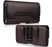 ACCKUO Leather Phone Holster with Strong Metal Belt Clip and Card Holder Compatible with iPhone 16/15/14/13/12 Pro Max, Galaxy S25/S24/S23/S22/S21/S20 Plus and FE for Everyday Protection, L-Coffee