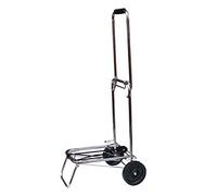 Acclaim 50 Kg Heavy Duty Solid Construction Compact Tubular Steel Travel Cart Folding 99cm 39” Handle Chrome Metal Expanding Base Luggage Trolley