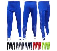 Acclaim Athens Mens Four Way Stretch Polyester Reflective Print Running Exercise Fitness Training Elasticated Tie Cord Waist Track Tights Pants Leggings with Stirrups (Royal Blue, Large)