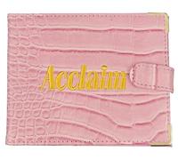 Acclaim Folding Wallet Style Lawn Bowls Bowling Scorecard Holder Synthetic Texture Effect Press Stud Closure 12.5 cm x 10 cm Closed (Pastel Pink)