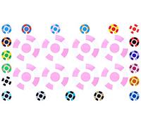 Acclaim Lawn Bowls Identification Stickers Markers Standard 5.5 cm Diameter 2 Full Sets Of 4 Self Adhesive Segmented Two Colour (White/Pink)