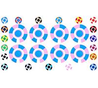 Acclaim Lawn Bowls Identification Stickers Markers Standard 5.5 cm Diameter 2 Full Sets Of 4 Self Adhesive Segmented Two Colour (Royal Blue/Pink)