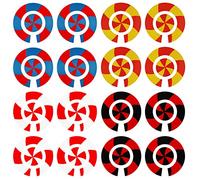 Acclaim Lawn Bowls Identification Stickers Markers Standard 5.5 cm Diameter 4 Full Sets Of 4 Self Adhesive Two Colour Spiral Mixed Colours (C)