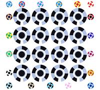 Acclaim Lawn Bowls Identification Stickers Markers Standard 5.5 cm Diameter 4 Full Sets of 4 Self Adhesive Segmented Two Colour (Black/Silver)