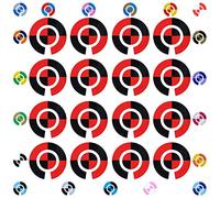 Acclaim Lawn Bowls Identification Stickers Markers Standard 5.5 cm Diameter 4 Full Sets Of 4 Self Adhesive Quartered Two Colour (Red/Black)