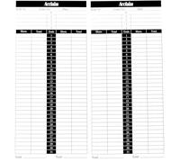 Acclaim Lawn Bowls Scorecards Double Sided Twin Use White With Black Banner & White Text Card Printed Sheets 8 1/4" x 3 3/4" In 100’s 500’s & 1000’s (100)
