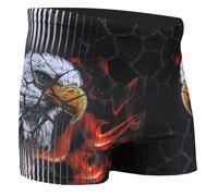 Acclaim Osaka Flat Ribbed Shadow Stripe Boxer Sports Swimming Trunks with Skull Or Eagle Print in A Compression Sports Fit with Internal Tie Cord Waist (UK, Alpha, XXL, Regular, Regular, Osaka Eagle)
