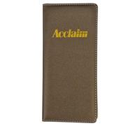 Acclaim Rigid Lawn Bowls Bowling Scorecard Holder Lightly Padded Plain Colour Metallic Finish 23 cm x 11 cm with Spring Clip & Pen Loop (Bronze)