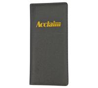 Acclaim Rigid Lawn Bowls Bowling Scorecard Holder Lightly Padded Plain Colour Metallic Finish 23 cm x 11 cm with Spring Clip & Pen Loop (Dark Grey)