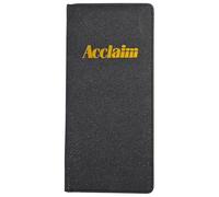 Acclaim Rigid Lawn Bowls Bowling Scorecard Holder Lightly Padded Plain Colour Sparkle Finish 23 cm x 11 cm with Spring Clip & Pen Loop (Black)