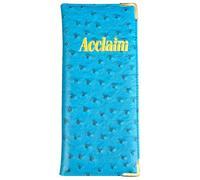 Acclaim Rigid Lawn Bowls Bowling Scorecard Holder Lightly Padded Synthetic Leather Look Textured Finish 23 cm x 10 cm with Spring Clip & Pen Loop (Teal)