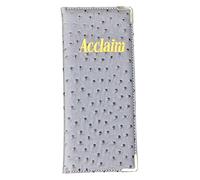 Acclaim Rigid Lawn Bowls Bowling Scorecard Holder Lightly Padded Synthetic Leather Look Textured Finish 23 cm x 10 cm with Spring Clip & Pen Loop (Grey)