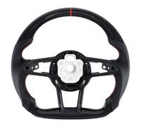 Acclcors Carbon Fiber Steering Wheel, D-Shaped Flat-Bottomed Steering Wheel with Red Stitching, Perforated Leather Grips for Audi 2016-2023 for TT for TTRS for R8