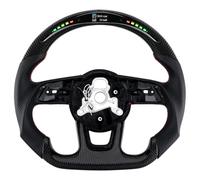 Acclcors Carbon Fiber Steering Wheel, LED Shift Indicator Perforated Leather Grip, Fit For Original Steering Wheel Flat Bottom, Fit For Audi S3 S4 S5 RS3 RS4 RS5 RS6 2017-2020
