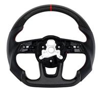 Acclcors Carbon Fiber Steering Wheel, Red Stitched Perforated Leather Grip, Fit For Original Steering Wheel Flat Bottom, Fit For Audi S3 S4 S5 RS3 RS4 RS5 RS6 2017-2020