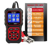 Acclope BT60 Pro Car Battery Tester, 6V/12V/24V Digital Automotive Analyzer, 100-3000 CCA, Black and Red, Cloud Printing Compatible, for AGM Lithium Gel Batteries, Car, Truck, Motorcycle, Boat, Marine