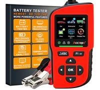 Acclope BT90 PRO 2-360Ah Battery Tester with Cloud Printing, 30-3800 CCA, 6V/12V/24V Digital Analyzer, SOH/SOC/Volt/Res/Cranking&Charging Test, Real-Time Ambient Temp, AGM/EFB/Gel/Li (RED-Black)
