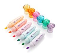 ACCloud Highlighter Pen, 6 Pastel Colors Chisel Tip, Aesthetic Highlighter Marker Pen, Water Based, Quick Dry, No Bleed, for Bible Study Notes School Office (6 Colors-B)