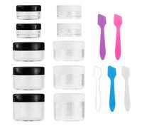 Accmor 10 Pieces Makeup Travel Containers with Lids 0.11/0.18/0.35/0.53/0.7 OZ Size Cosmetic Jars with 5 Pieces Mini Spatulas for Gift(random color)