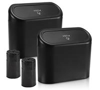 Accmor Car Trash Can with Lid, Vehicle Trash Bin Car Dustbin Garbage Organizer Storage, 2 Pack Mini Garbage Bin Trash Container for Cars, Home, Office