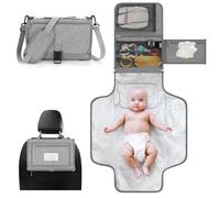 Accmor Portable Changing Mat, Changing Mat for Baby Girls & Boys, Waterproof Travel Baby Changing Mat, Newborn Essentials Baby Shower Gifts, Grey