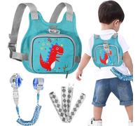 Accmor Toddler Harness Leash + Anti Lost Wrist Link, Dinosaur Baby Harnesses with Kids Leashes for Boys, Cute Child Walking Anti-Lost Holder Bracelet Strap Tether for Outdoor Keep Kid Close (Blue)