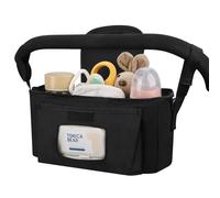 Accmor Universal Stroller Organizer with Insulated Cup Holder and Shoulder Strap, Stroller Caddy Bag Stroller Cup Holder Attachment for Uppababy, Baby Jogger, Britax Strollers