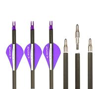 ACCMOS 12 Pcs Archery Arrow Spine 300 350 400 500 600 700 800 ID 6.2mm Hunting Arrows for Recurve Bow Compound Bow Shooting (31inch, Spine 600)