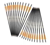 ACCMOS 13" 16" 17" 18" 20" 22" Carbon Arrow Archery Bolts Crossbow Arrows, 125 grain Replaceable Arrow Tip for Hunting or Shooting Training 24pcs (20inch)