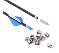 ACCMOS 50pcs Archery Ring Arrow Shaft Collar Stainless Steel Explosion-proof Ring, for Arrow Shaft Protecter Ring, Bow and Arrow Shooting Accessory (ID6.2mm OD7.6mm shaft)