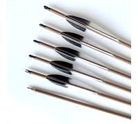 ACCMOS ID 6.2 mm Hunting Arrow Spine 700 Wood Grain Skin Carbon Arrows 100 grain Replaceable Arrow Tip 31 inch for Compound Bow Recurve Bow Shooting 6 pcs (31inch, 6pc Spine 700)