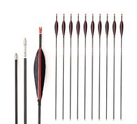 ACCMOS Spine 700 Pure Carbon Arrow ID 4.2 mm Shuttle Shape Feathers Hunting Arrows 24 Inch Practice Arrow, for Adult Youth Archery 12 pcs (Spine 700, 24 inch)