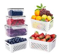 Accmuzzy Fridge Organisers - Storage Containers for Fruit & Veg (3pcs)