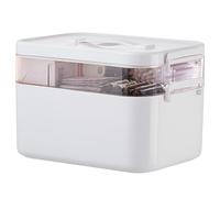 Accmuzzy Medicine Storage Box,2-Layer Multi Grid First Aid Box,Lockable Medicine Box Medication Case,Portable Organiser Large Medical Storage Box For Home,School,Office,Outdoor (M)