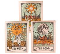 Accnicc 3 Pack Tarot Sun Moon and Star Tarot Card Tapestry, Brown and Beige Tapestries Wall Hanging, Vertical Vintage Aesthetic Wall Tapestry for Room (Brown, 15'' × 20'')