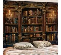 Accnicc Vintage Bookshelf Tapestry Medieval Art Book Tapestries Wall Hanging Gothic Dark Academia Retro Library Backdrop Tapestry for Bedroom Living Room Dorm Study Classroom 80× 60 inch